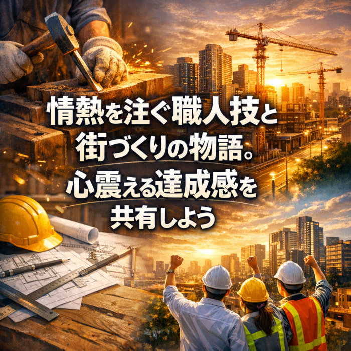 情熱を注ぐ職人技と街づくりの物語。心震える達成感を共有しよう